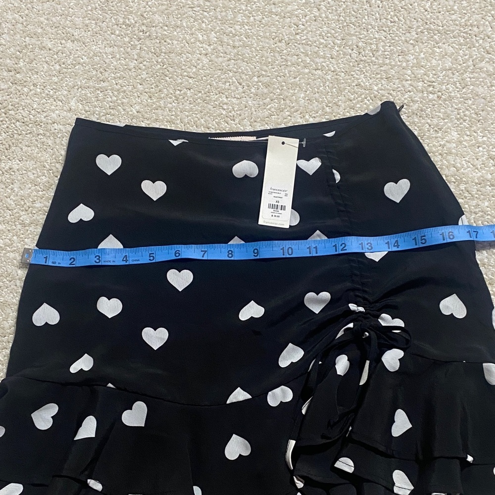 Miami Black and White Heart Mini Skirt - Picture 13 of 15